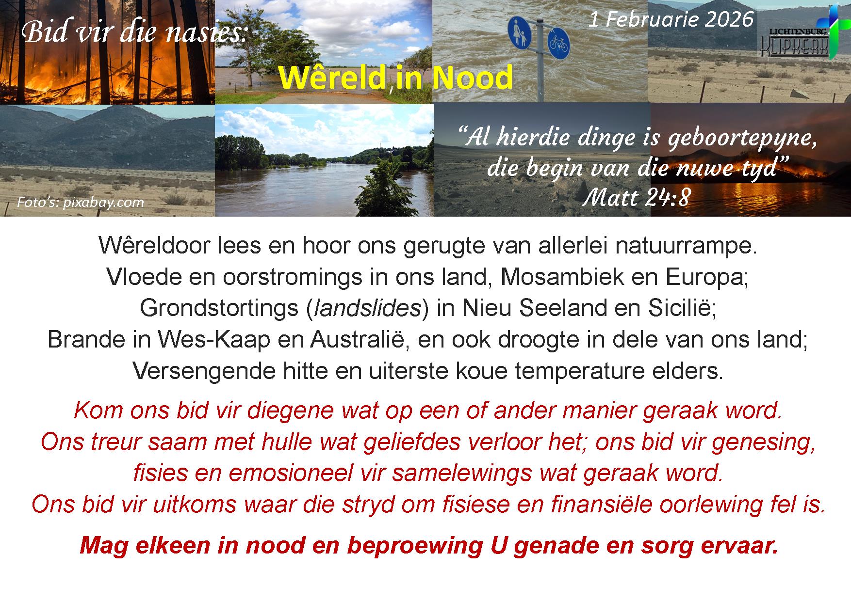 bid vir die nasies, Onbereiktes, klipkerk wereldfokus